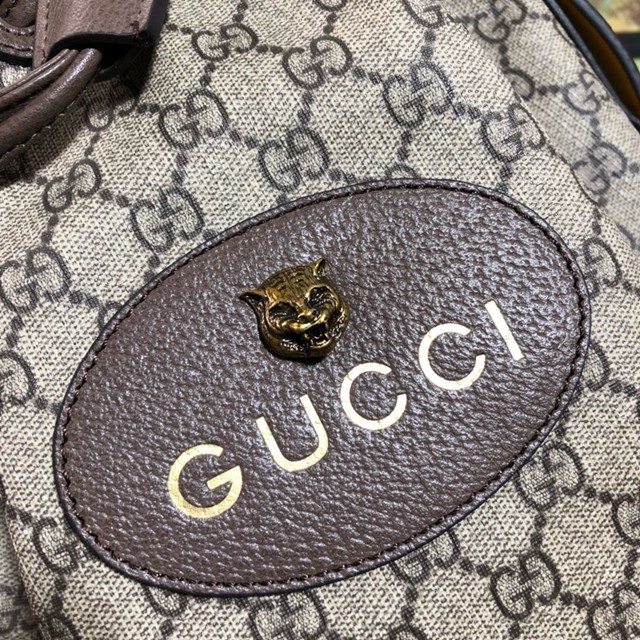 Gucci雙肩包 473875 Gucci古奇2018新款復古抽繩雙肩包 古馳女後背包  gqy3134